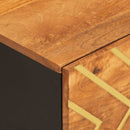 Couchtisch Braun Und Schwarz 100X54X40 Cm Massivholz Mango Warmweiß