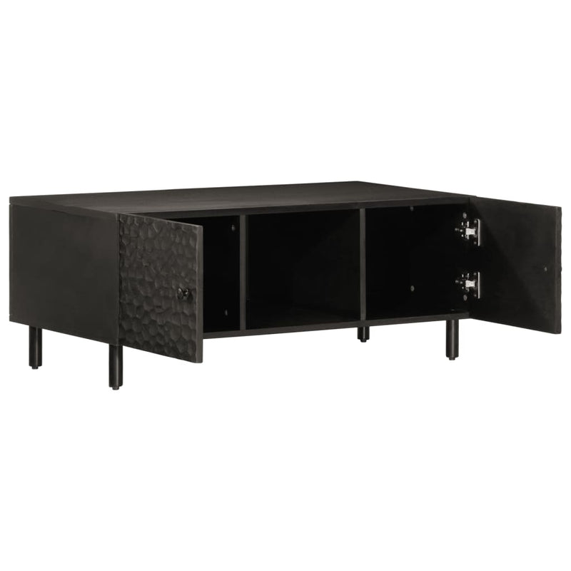 Couchtisch Schwarz 100x54x40 cm Massivholz Mango