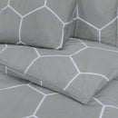 Bettwäsche-Set Grau 140X200 Cm Baumwolle Grau Und Weiß
