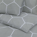 Bettwäsche-Set Grau 200X200 Cm Baumwolle Grau Und Weiß