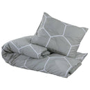 Bettwäsche-Set Grau 240X220 Cm Baumwolle Grau Und Weiß