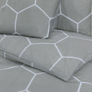 Bettwäsche-Set Grau 240X220 Cm Baumwolle Grau Und Weiß