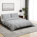 Bettwäsche-Set Grau 240X220 Cm Baumwolle Grau Und Weiß