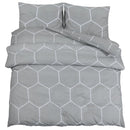 Bettwäsche-Set Grau 200X200 Cm Baumwolle Grau Und Weiß
