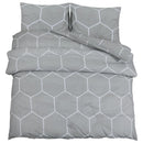 Bettwäsche-Set Grau 220X240 Cm Baumwolle Grau Und Weiß