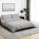 Bettwäsche-Set Grau 220X240 Cm Baumwolle Grau Und Weiß