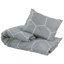 Bettwäsche-Set Grau 260X240 Cm Baumwolle Grau Und Weiß