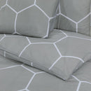 Bettwäsche-Set Grau 135X200 Cm Baumwolle Grau Und Weiß
