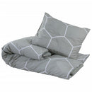 Bettwäsche-Set Grau 200X200 Cm Baumwolle Grau Und Weiß
