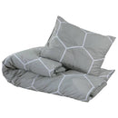 Bettwäsche-Set Grau 140X200 Cm Baumwolle Grau Und Weiß