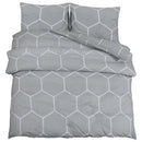 Bettwäsche-Set Grau 200X200 Cm Baumwolle Grau Und Weiß