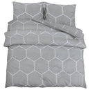 Bettwäsche-Set Grau 225X220 Cm Baumwolle Grau Und Weiß