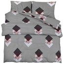 Bettwäsche-Set Grau 200X200 Cm Baumwolle Mehrfarbig
