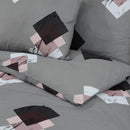 Bettwäsche-Set Grau 135X200 Cm Baumwolle Mehrfarbig