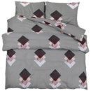 Bettwäsche-Set Grau 155X220 Cm Baumwolle Mehrfarbig
