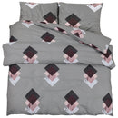 Bettwäsche-Set Grau 200X220 Cm Baumwolle Mehrfarbig