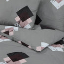 Bettwäsche-Set Grau 225X220 Cm Baumwolle Mehrfarbig