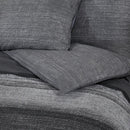 Bettwäsche-Set Dunkelgrau 220X240 Cm Baumwolle Dunkelgrau Und Schwarz