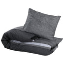 Bettwäsche-Set Dunkelgrau 155X220 Cm Baumwolle Dunkelgrau Und Schwarz