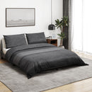 Bettwäsche-Set Dunkelgrau 155X220 Cm Baumwolle Dunkelgrau Und Schwarz