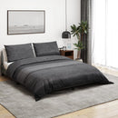Bettwäsche-Set Dunkelgrau 225X220 Cm Baumwolle Dunkelgrau Und Schwarz