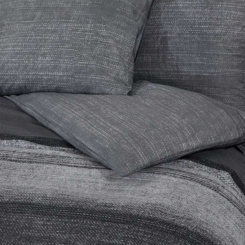 Bettwäsche-Set Dunkelgrau 260X220 Cm Baumwolle Dunkelgrau Und Schwarz