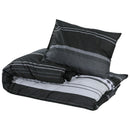 Bettwäsche-Set Schwarz Und Weiß 200X200 Cm Baumwolle Schwarze Streifen