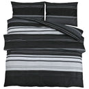 Bettwäsche-Set Schwarz Und Weiß 240X220 Cm Baumwolle Schwarze Streifen
