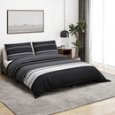 Bettwäsche-Set Schwarz Und Weiß 260X240 Cm Baumwolle Schwarze Streifen