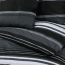 Bettwäsche-Set Schwarz Und Weiß 200X200 Cm Baumwolle Schwarze Streifen