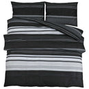 Bettwäsche-Set Schwarz Und Weiß 225X220 Cm Baumwolle Schwarze Streifen