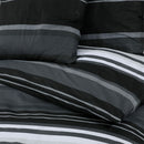 Bettwäsche-Set Schwarz Und Weiß 225X220 Cm Baumwolle Schwarze Streifen