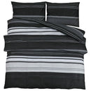 Bettwäsche-Set Schwarz Und Weiß 260X220 Cm Baumwolle Schwarze Streifen