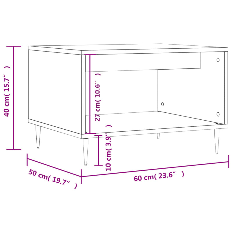 Couchtisch Schwarz 60x50x40 cm Holzwerkstoff