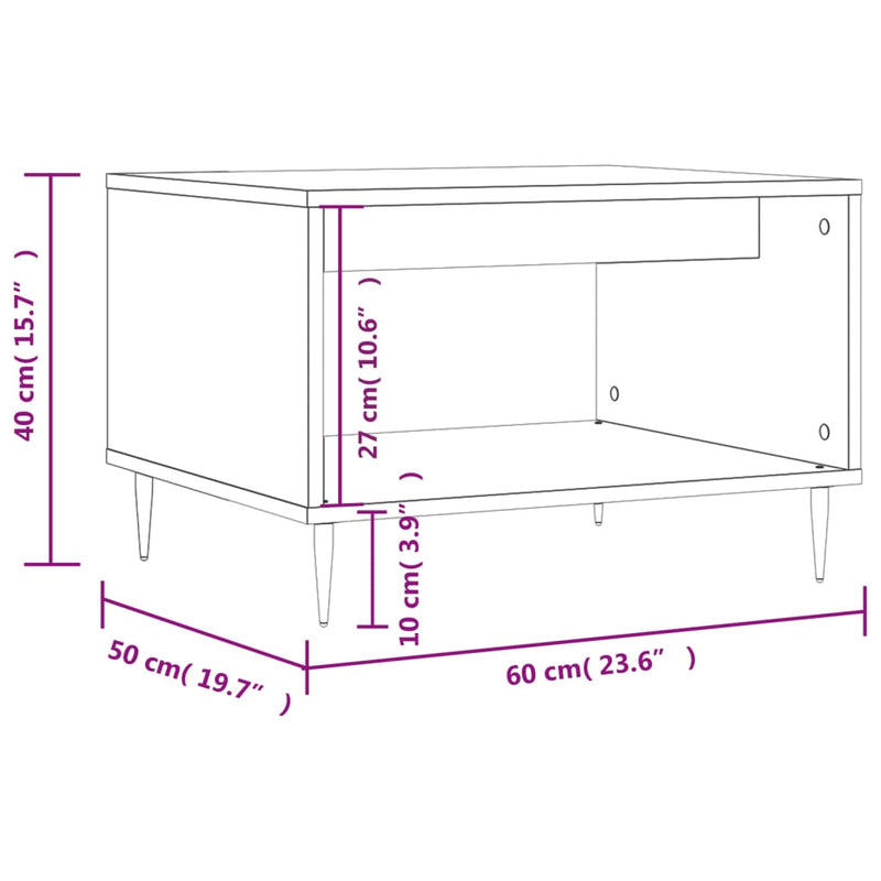 Couchtisch Betongrau 60x50x40 cm Holzwerkstoff