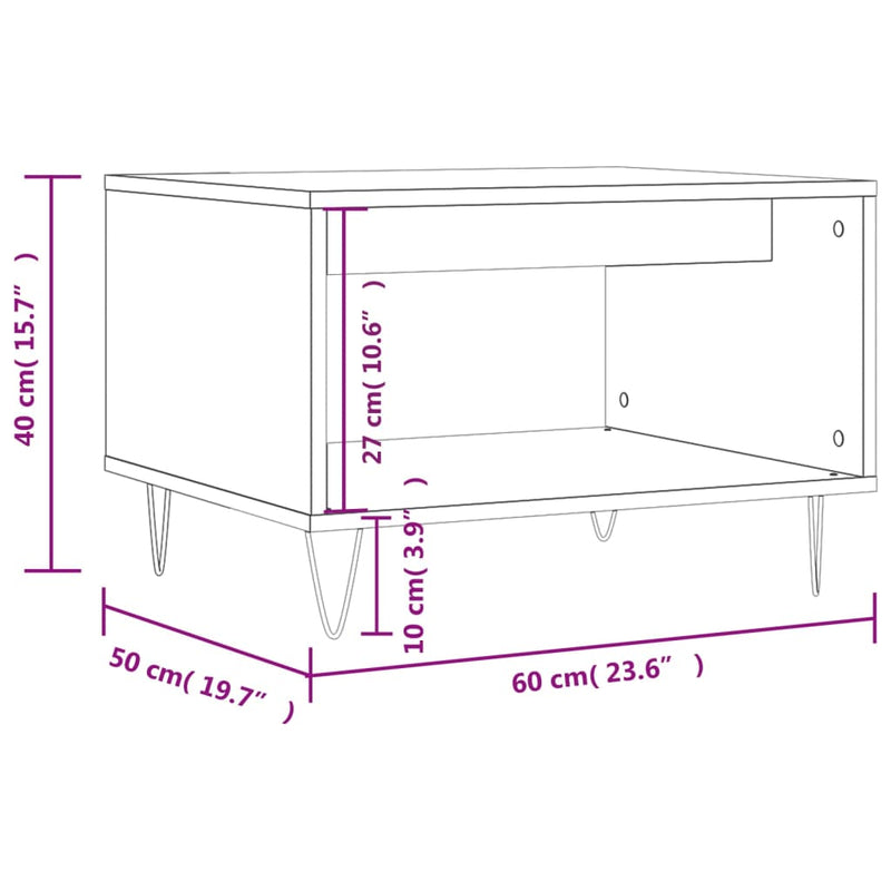 Couchtisch Betongrau 60x50x40 cm Holzwerkstoff