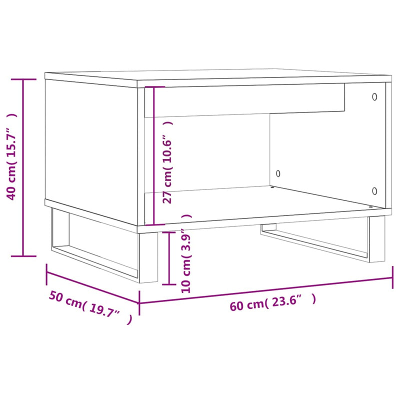 Couchtisch Betongrau 60x50x40 cm Holzwerkstoff