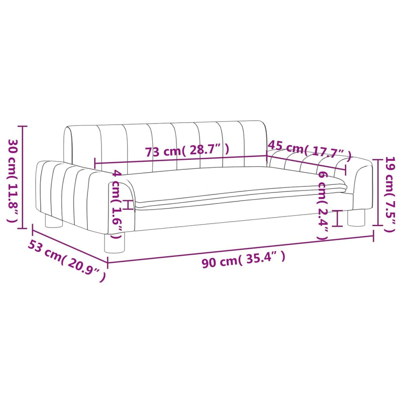 Kindersofa Creme 90x53x30 cm Stoff