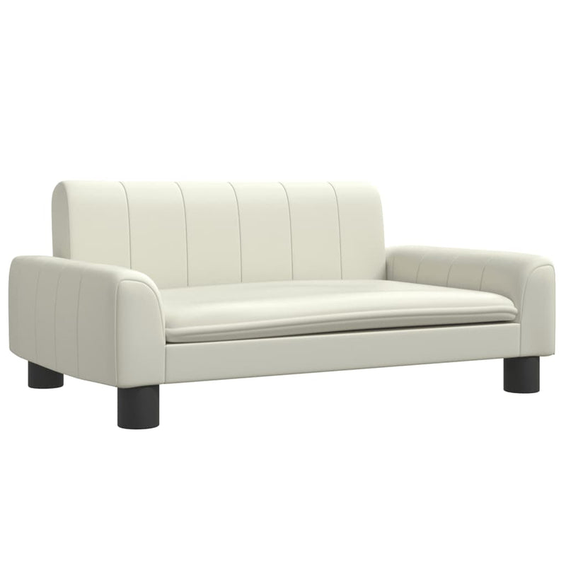 Kindersofa Creme 70x45x30 cm Kunstleder