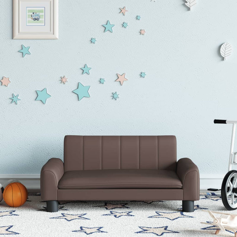 Kindersofa Braun 70x45x30 cm Kunstleder