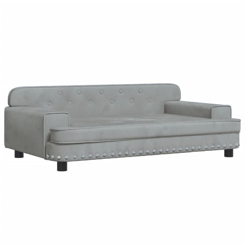 Kindersofa Hellgrau 90x53x30 cm Samt