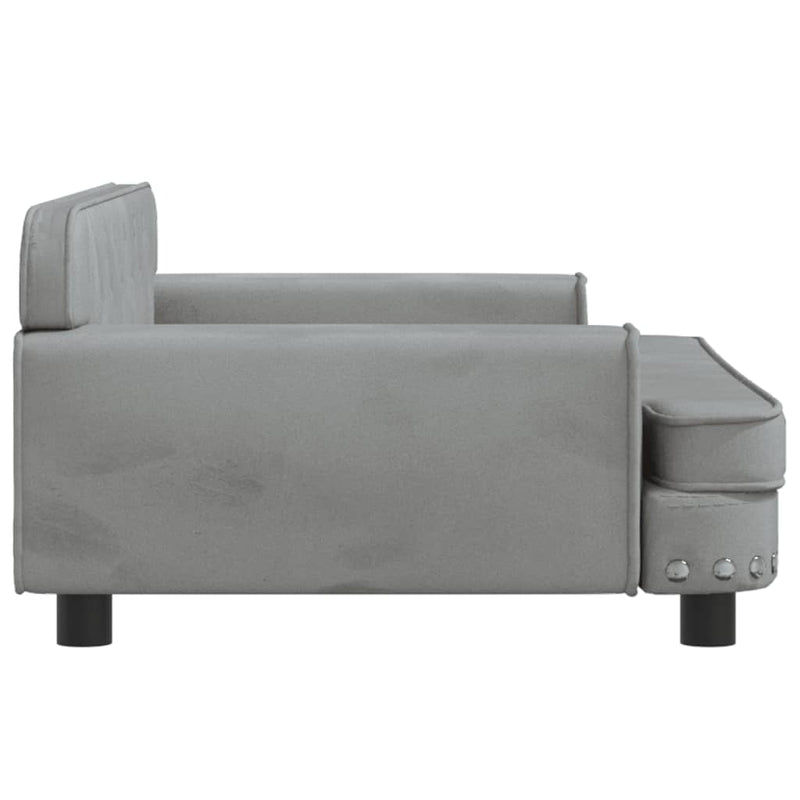 Kindersofa Hellgrau 90x53x30 cm Samt