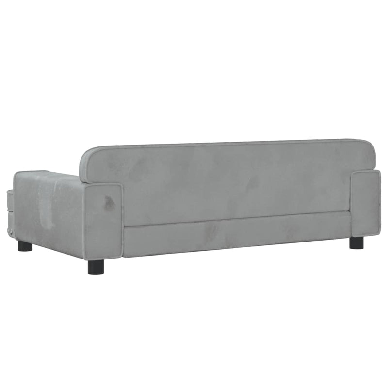 Kindersofa Hellgrau 90x53x30 cm Samt