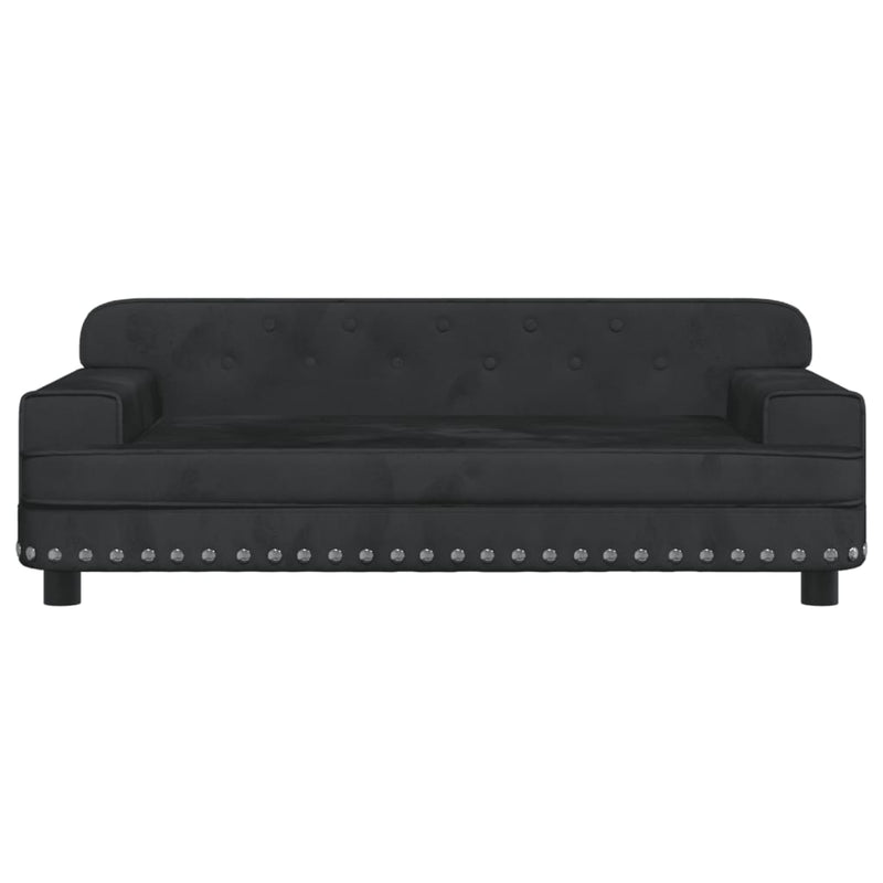 Kindersofa Schwarz 90x53x30 cm Samt