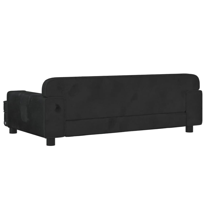 Kindersofa Schwarz 90x53x30 cm Samt