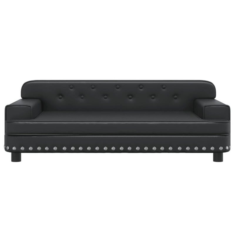 Kindersofa Schwarz 90x53x30 cm Kunstleder