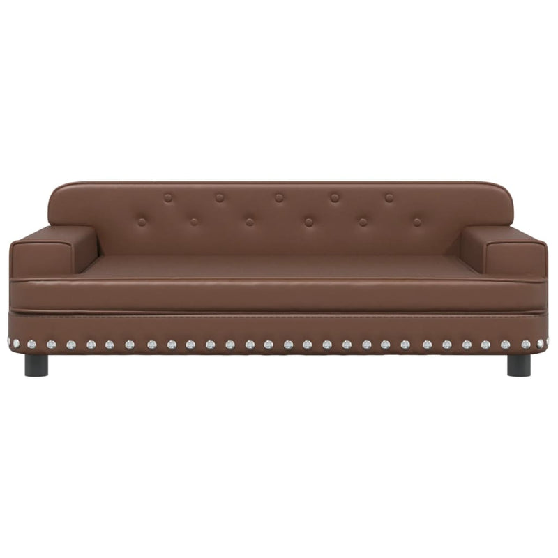 Kindersofa Braun 90x53x30 cm Kunstleder