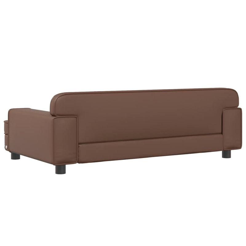 Kindersofa Braun 90x53x30 cm Kunstleder