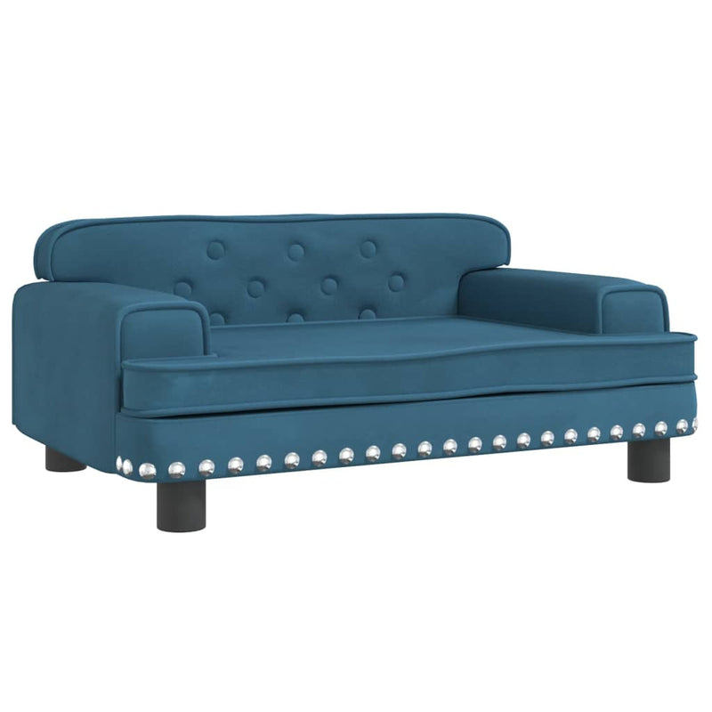 Kindersofa Blau 70x45x30 cm Samt