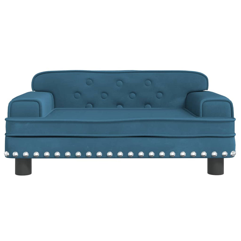 Kindersofa Blau 70x45x30 cm Samt